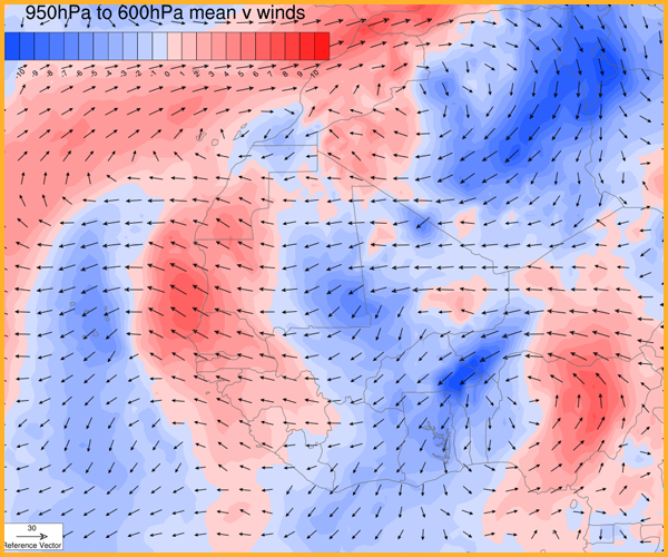 Mean meridional v winds