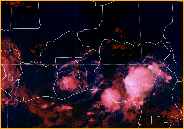 Overshooting tops RGB (standard South African Weather Service; SAWS algorithm).