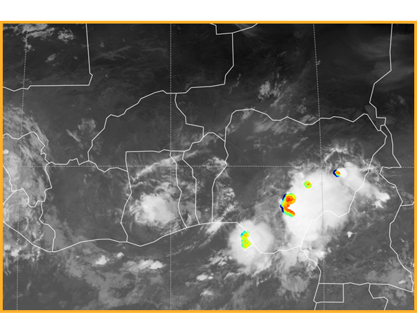 Overshooting tops RGB (standard South African Weather Service; SAWS algorithm).