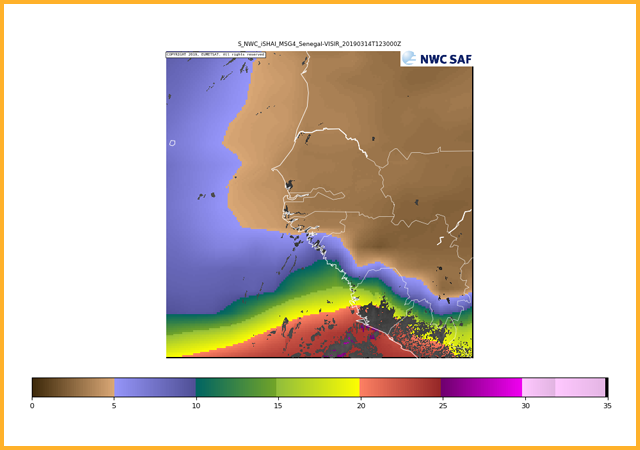 Low level precipitable water (surface to 850 hpa)
