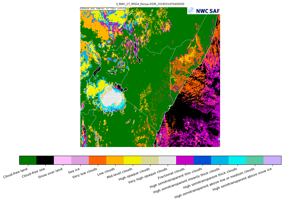 Example Extrapolation of Cloud Type over Kenya, 2019-03-14 0400UTC